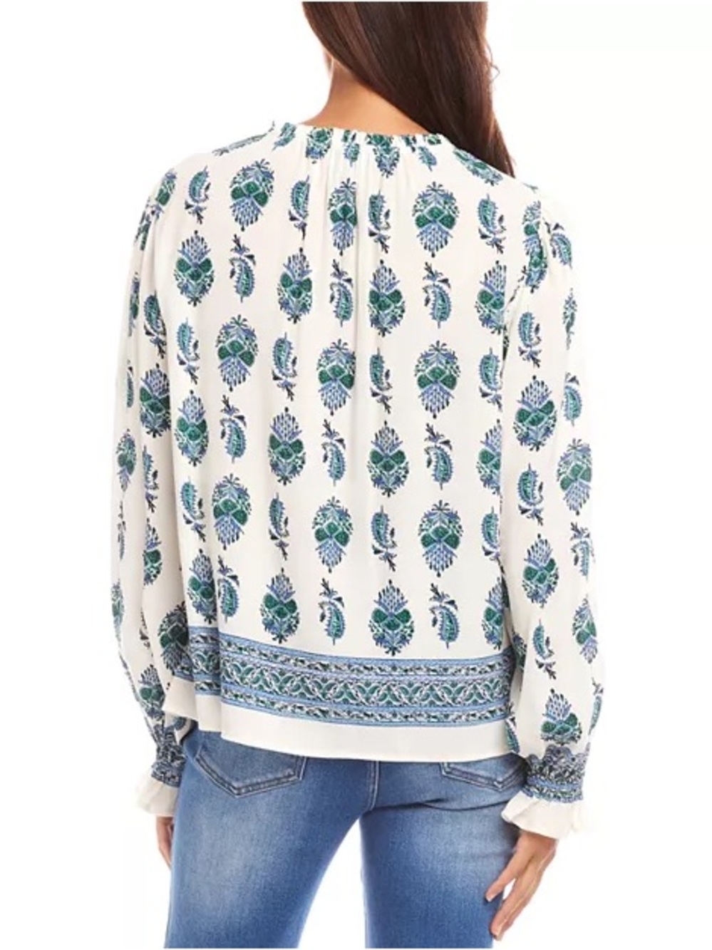 NWT Aquamarine Peasant Blouse Size XL by Karen Kane - Picture 2 of 10
